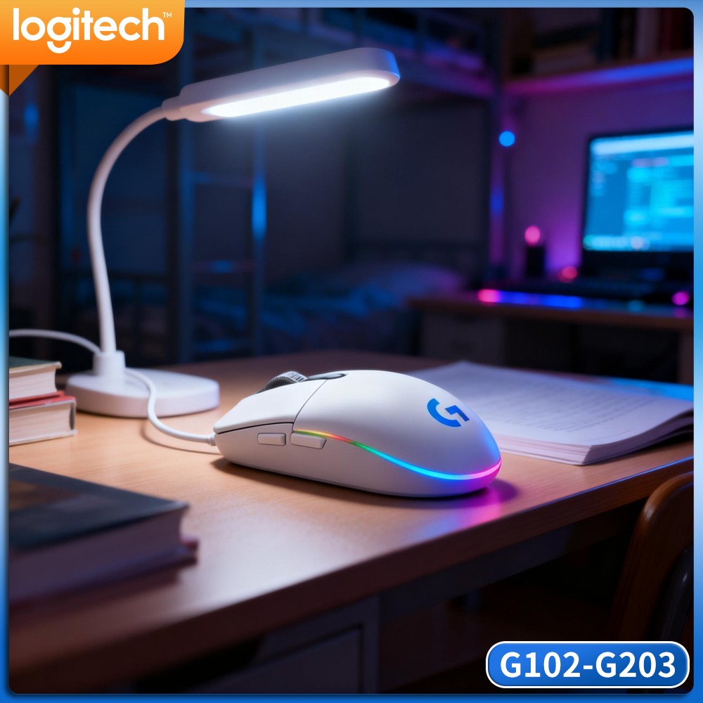 Logitech Mouse G203 - ロジクール G102 有線ゲーミングマウス、2000万クリック寿命、6つのカスタマイズ可能なボタン、ゲーマー向けRGBライティング