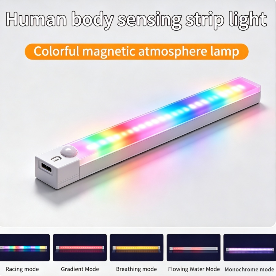 Accessories For Your Gaming Room - 充電式RGB LEDデスクライト モーションセンサー磁気ライトバー 5モードナイトランプ 寝室 リビングルーム