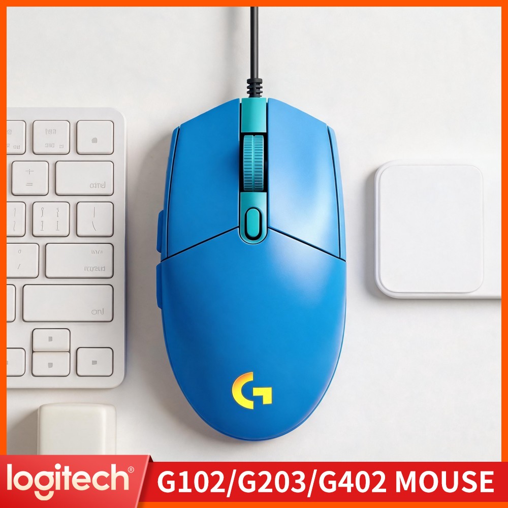 Logitech Mouse G203 - ロジクール G203 有線ゲーミングマウス 耐久性のあるボタン カラフルなRGB照明 軽量