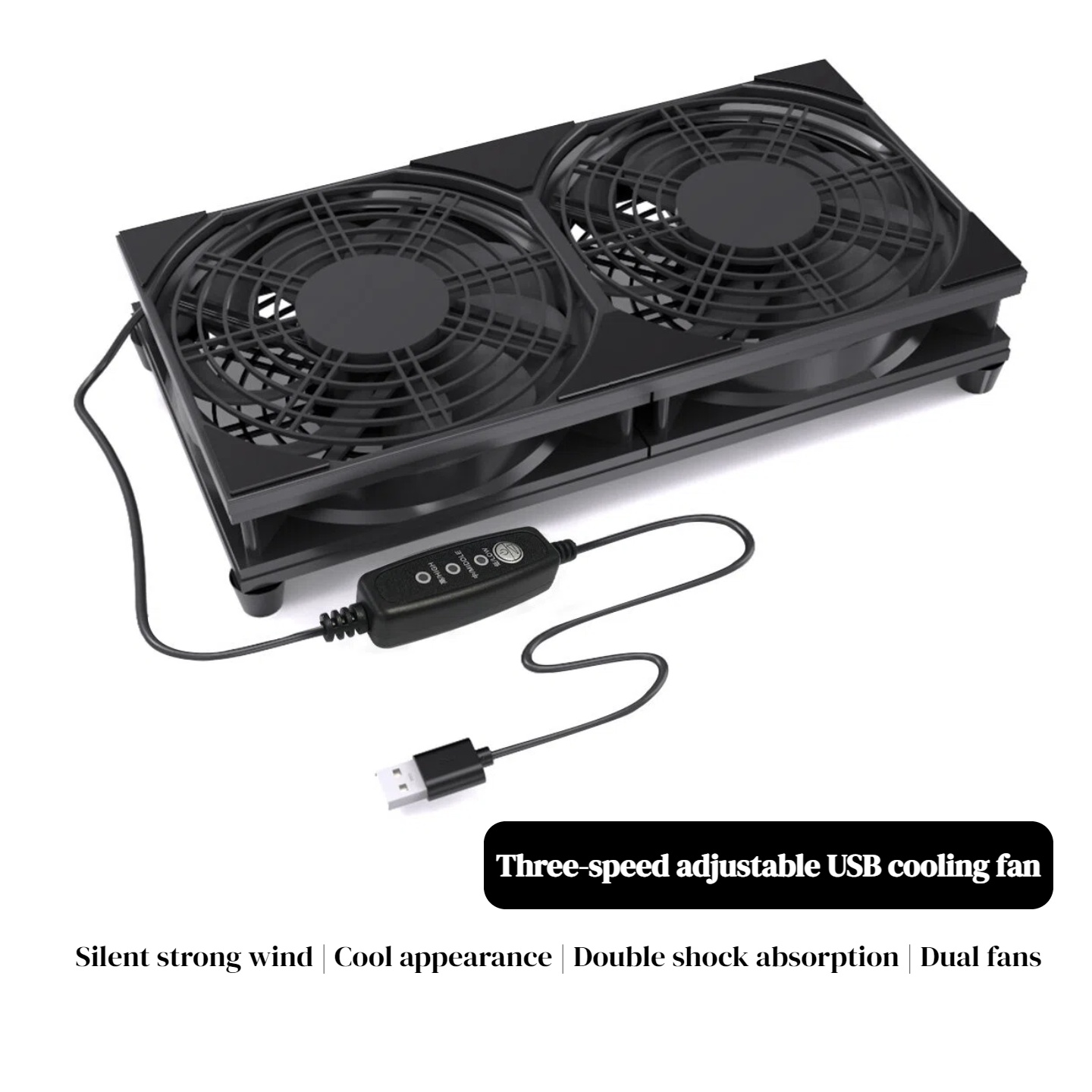Fan Hub Rgb Controller - デュアルUSB冷却ファン（3段階速度調整付き） | ルーター、PC、ゲーム機用の5V高風量クーラー