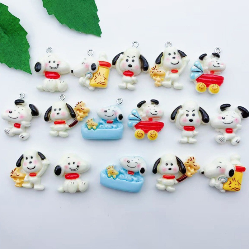 Gaming Accessories Gifts - 12個入り樹脂製漫画犬ペンダント、DIYジュエリー製作イヤリング、キーホルダーアクセサリー