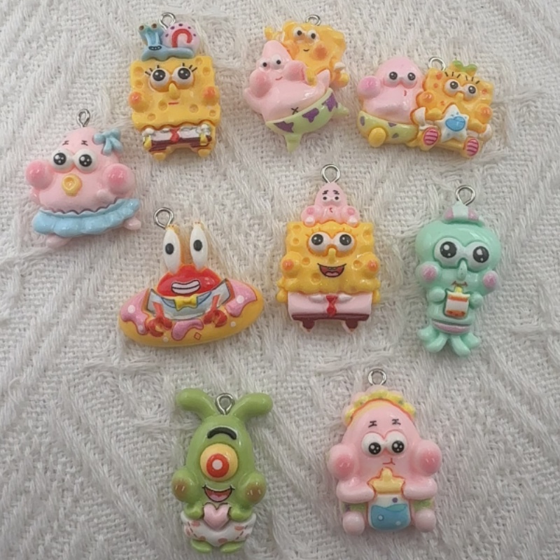 Gaming Accessories Gifts - 10個入り漫画風樹脂ペンダント、DIYジュエリー製作イヤリング、キーホルダーアクセサリー