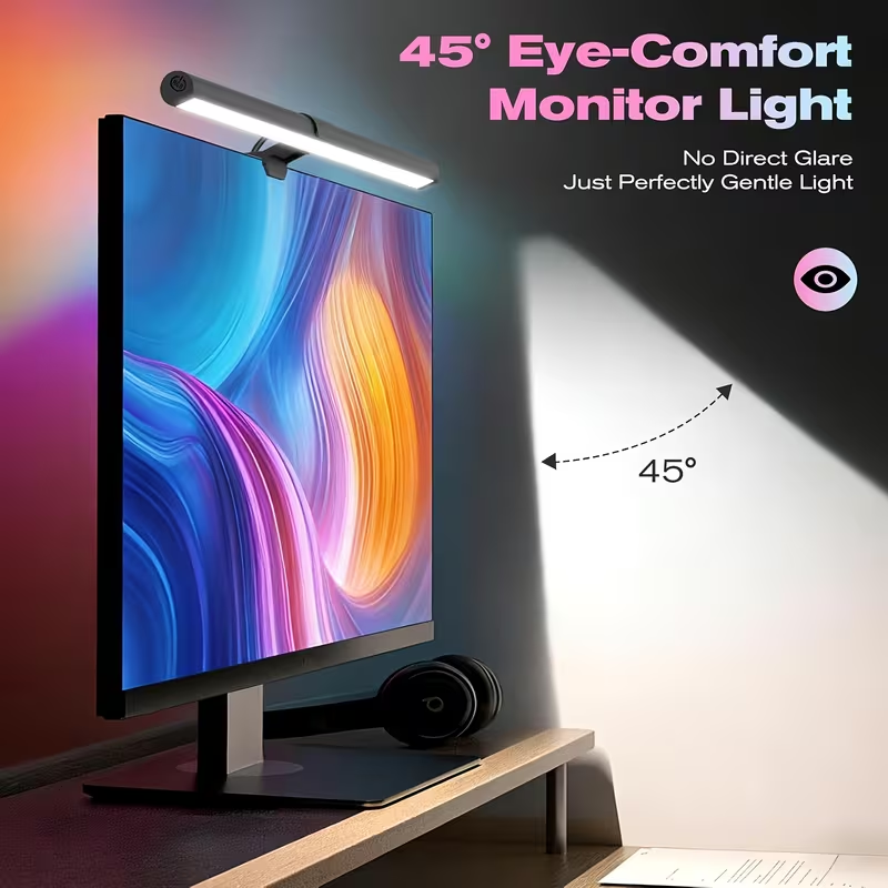 USB給電式LEDモニターライトバー、RGBカラーチェンジ式 - Monitor Light Bar のレビューと価格