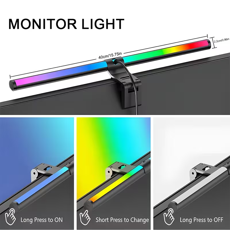モニターライトバー LEDコンピュータースクリーン吊り下げラ - Monitor Light Bar のレビューと価格