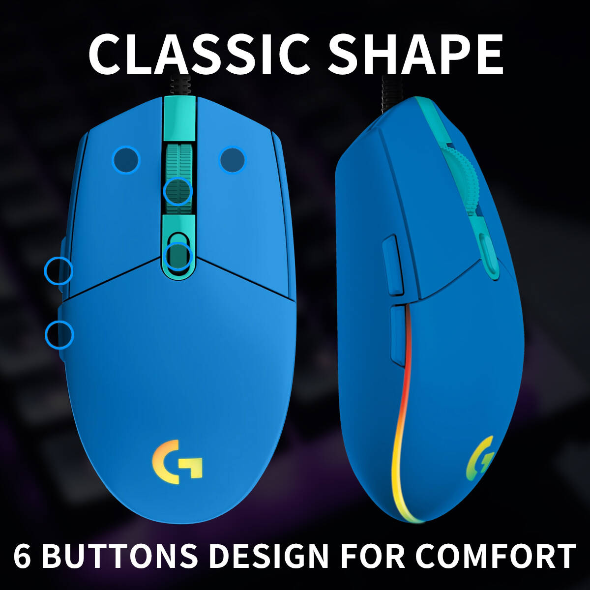 ロジクールG203有線ゲーミングマウス、カスタムRGBモード - Logitech Mouse G203 のレビューと価格