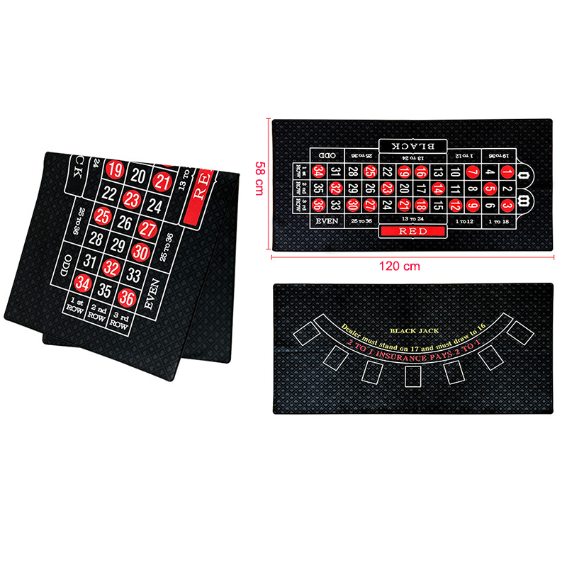 両面フェルトポーカーテーブルマット、ルーレットおよびブラック - Gaming Accessories Table のレビューと価格