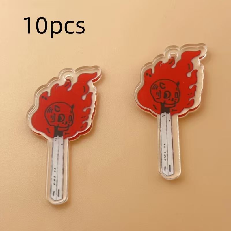 10個のアクリルスカルペンダント、DIYジュエリー作り、イヤ - Gaming Accessories Gifts のレビューと価格