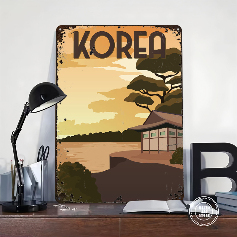 韓国旅行プリントポスターカスタマイズされたウォールアートレト - Gaming Accessories Korea のレビューと価格