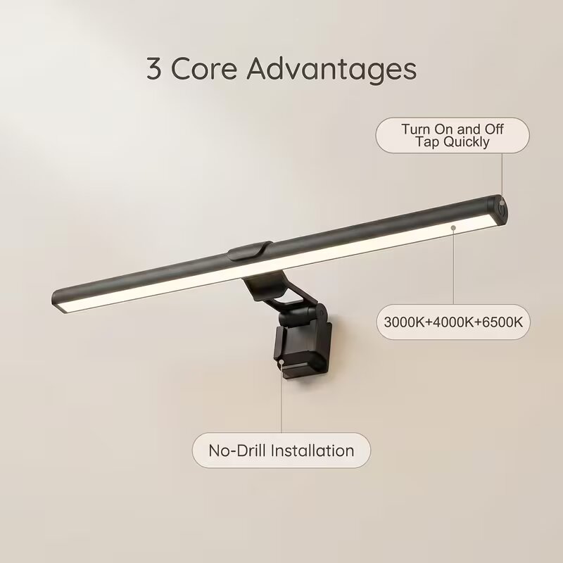 USB給電式調光モニターライトバー、タッチコントロール式アイ - Monitor Light Bar のレビューと価格