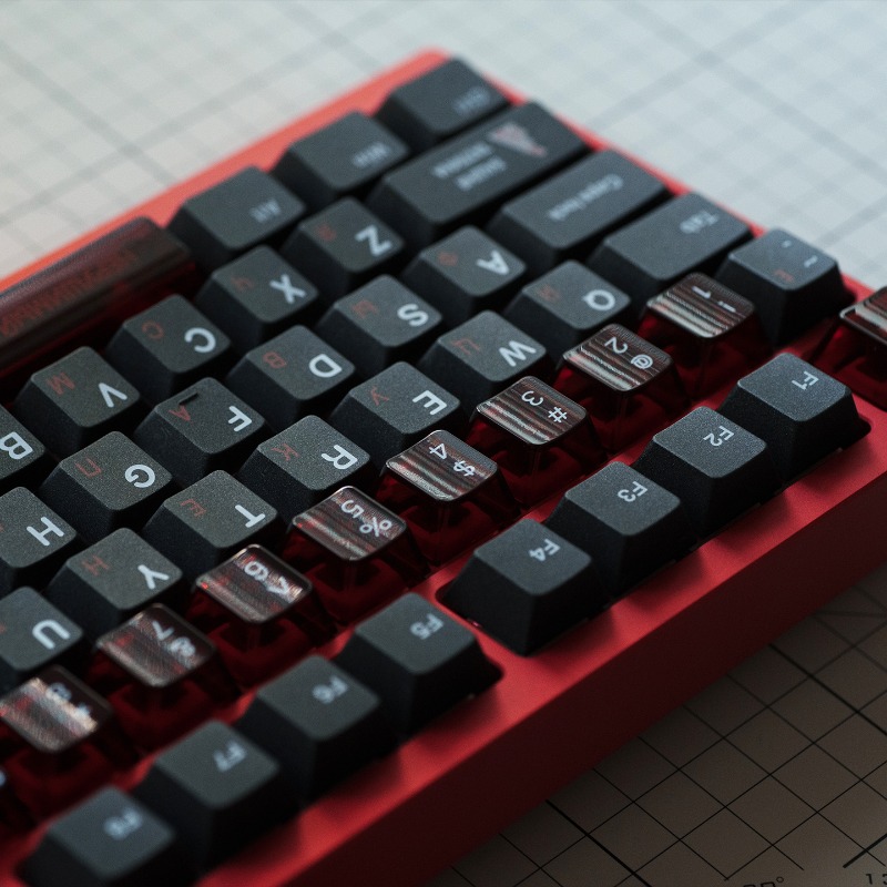ソビエトブラックテーマキーキャップセット PBT PC 半透 - Gaming Set Accessories のレビューと価格